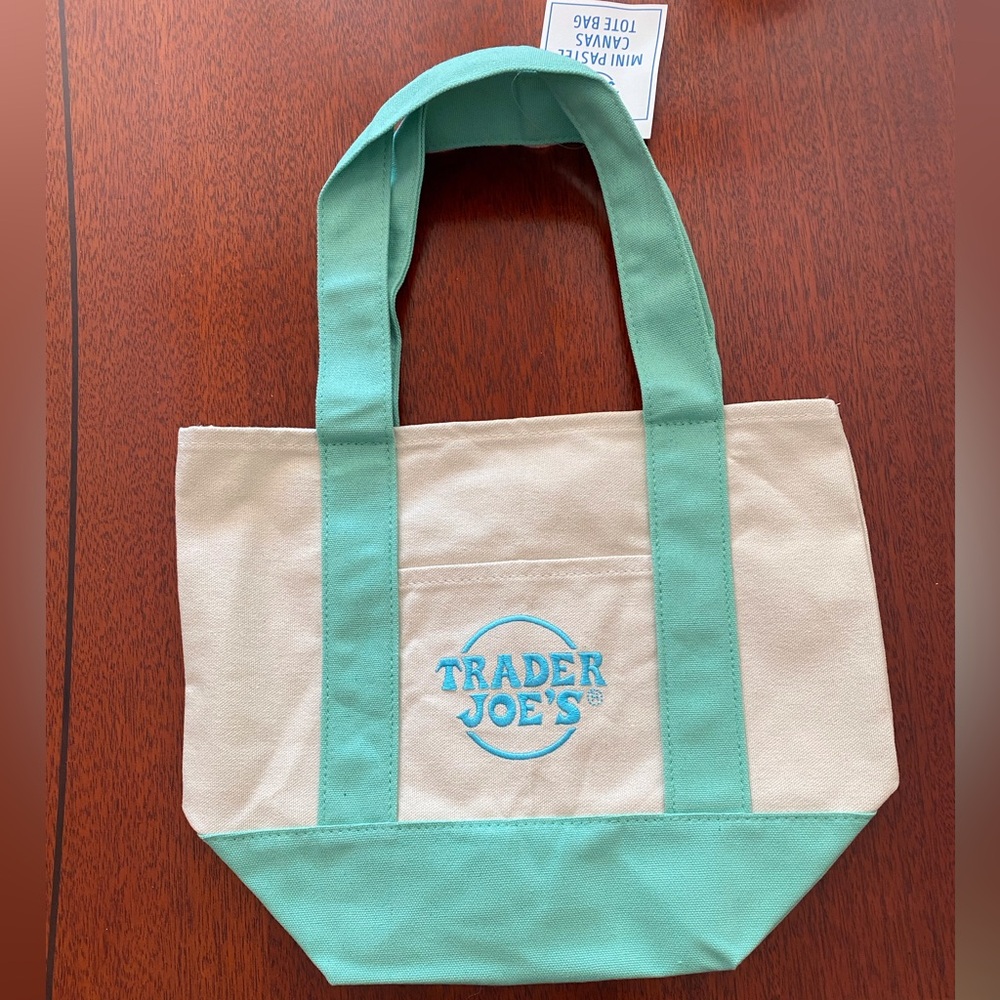 NWT Trader Joe’s mini Mint Green Tote Bag